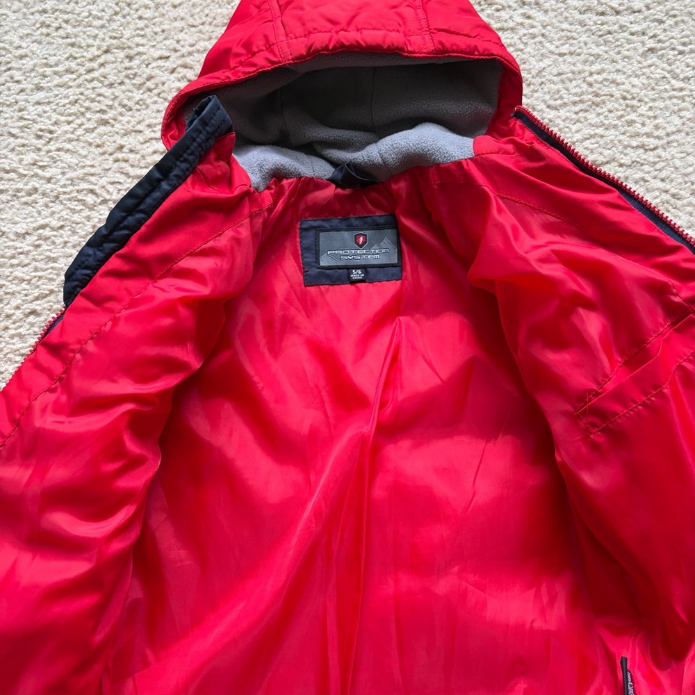 Kids Red Puffer Jacket
